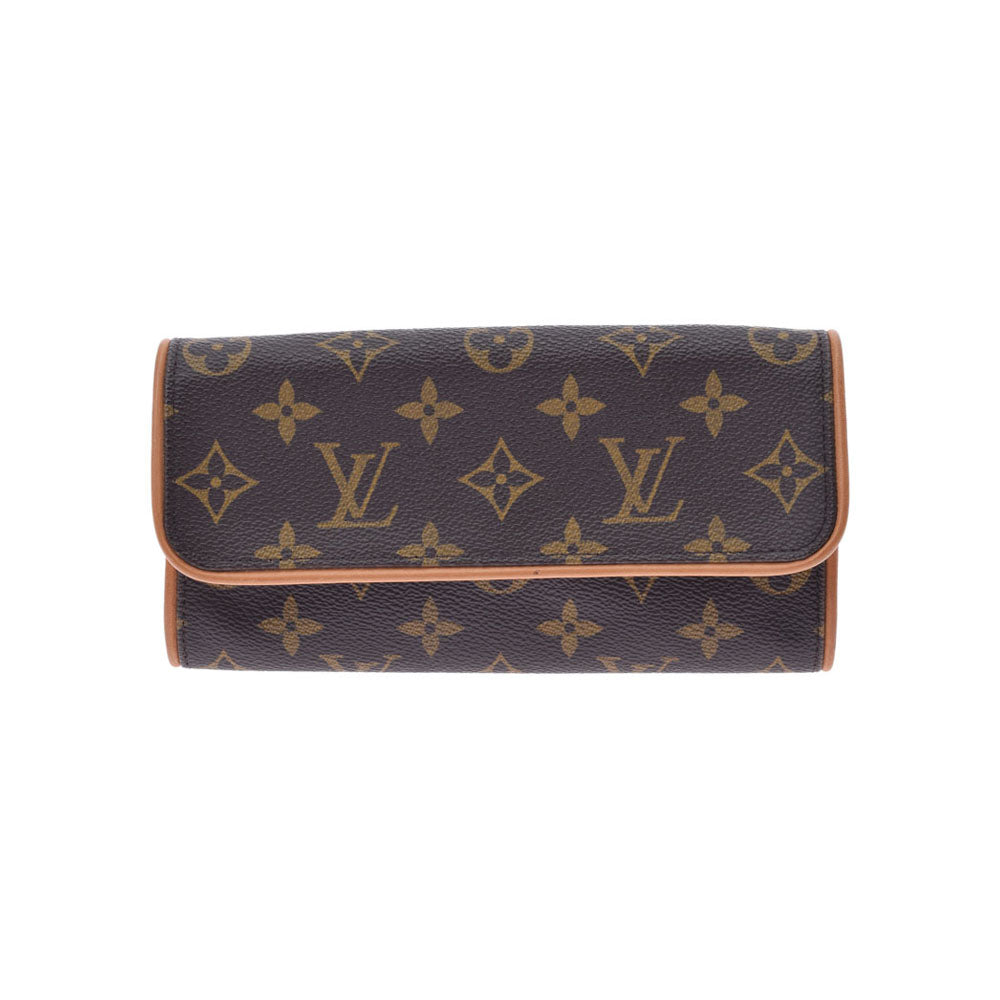 LOUIS VUITTON ルイヴィトン モノグラム ポシェットツインPM ブラウン M51854 レディース モノグラムキャンバス ショルダーバッグ ABランク 中古 