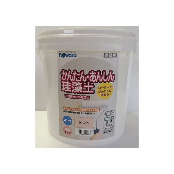 フジワラ化学 簡単安心珪藻土10kg ポリ缶 ピンク 209597 1個 62-8722-45（直送品）