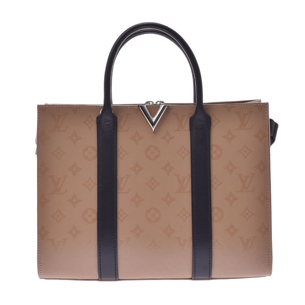 LOUIS VUITTON ルイヴィトン モノグラム ヴェリートート MM 2WAYバッグ セサミ/ノワール M44232 レディース レザー トートバッグ Aランク 中古 