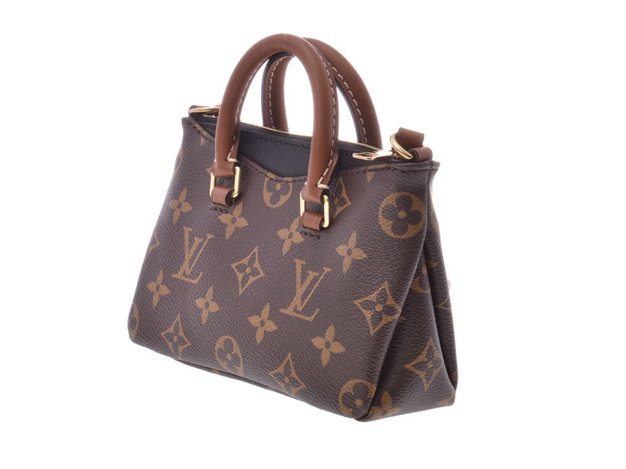 ルイヴィトン モノグラム ナノパラス 黒 M61416 レディース 本革 ショルダーバッグ Aランク LOUIS VUITTON ストラップ 中古 