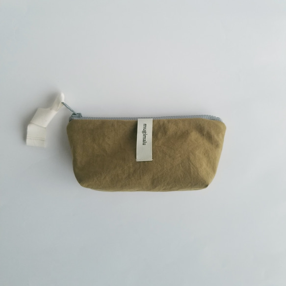 poitto16 マチ5 天然色素染NYLON POUCH ..Olive..