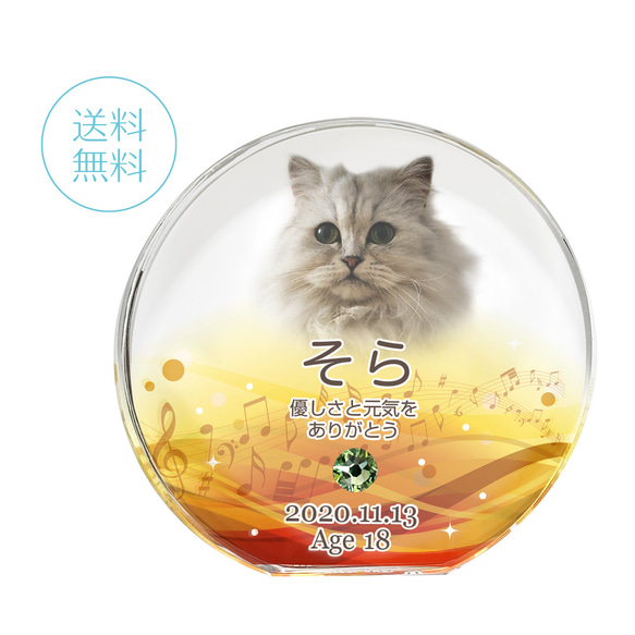 【送料無料】クリスタル　ペット位牌／空　カラー　ペット仏具 　ペット　位牌　供養　犬　猫　可愛い　おしゃれ　人気　遺影