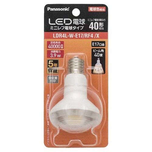 パナソニック LDR4LWE17RF4X LED電球 ミニレフ電球タイプ 3.9W E17口金 電球色相当