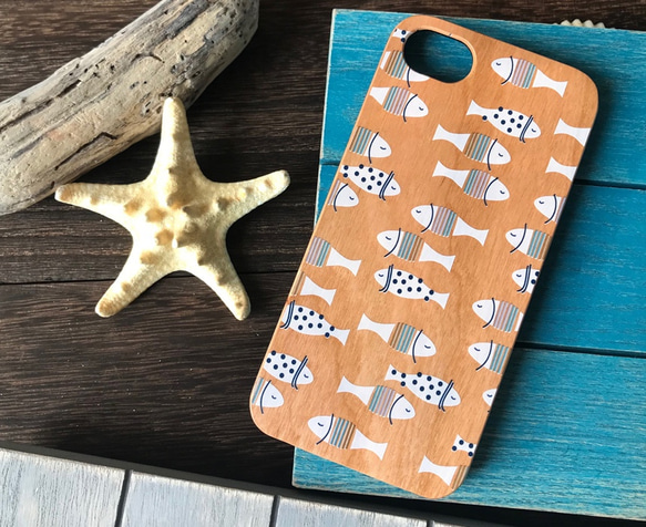 天然木♡おさかな★iPhone★WOOD FISH ウッドスマホケース