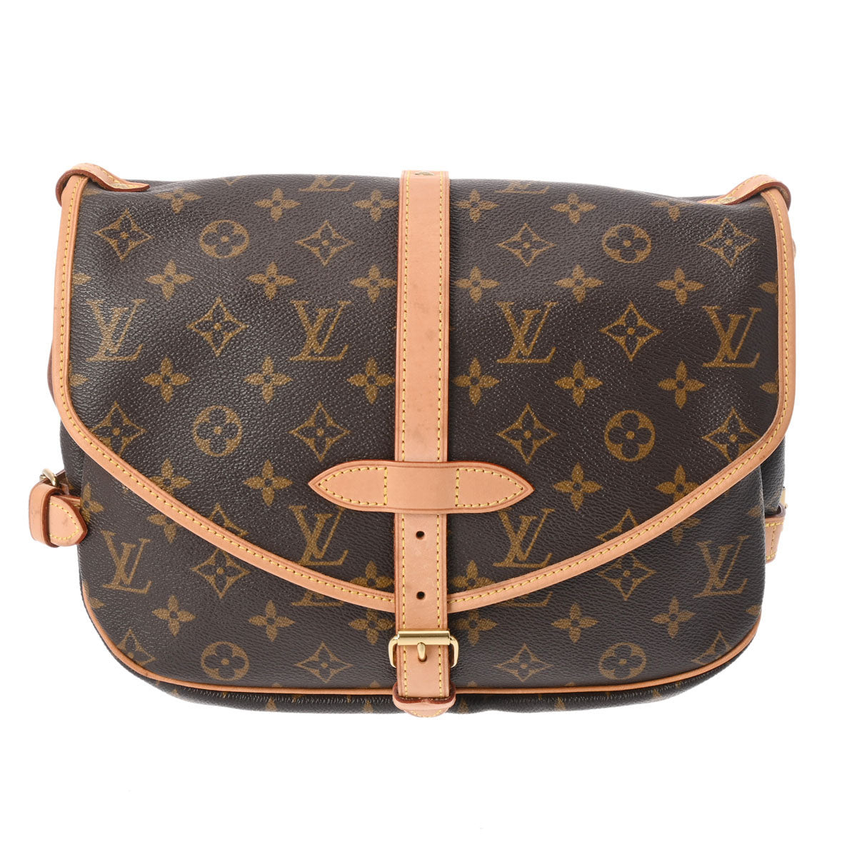 LOUIS VUITTON ルイヴィトン モノグラム ソミュール 30 ブラウン M42256 レディース モノグラムキャンバス ショルダーバッグ ABランク 中古 