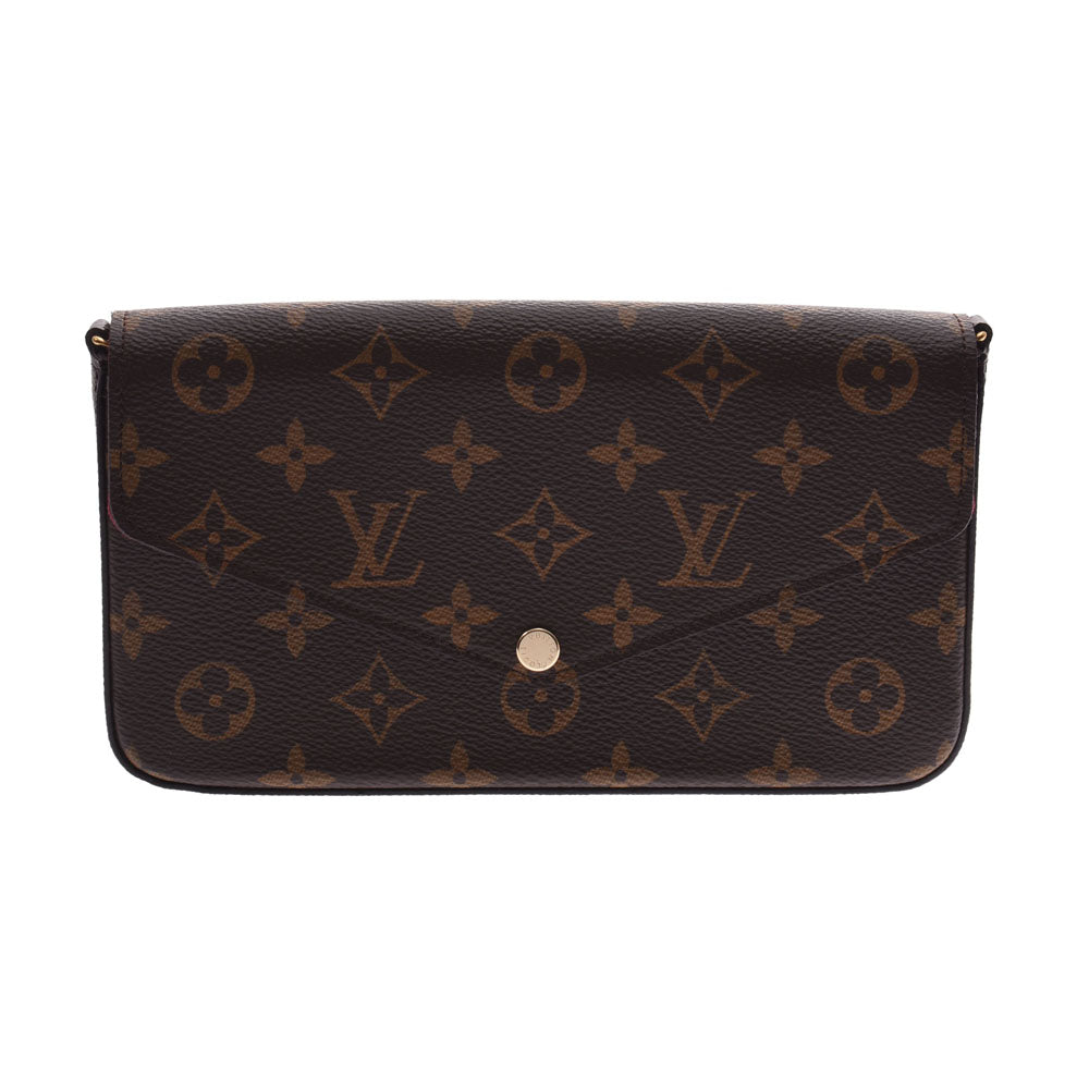 LOUIS VUITTON ルイヴィトン モノグラム ポシェットフェリシー ショルダーバッグ ブラウン M61276 レディース モノグラムキャンバス チェーンウォレット Aランク 中古 