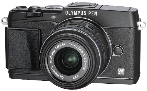 OLYMPUS ミラーレス一眼 PEN E-P5 14-42mm レンズキット(ビューファインダー VF-4セット) ブラック E-P5 14-42mm LKIT【中古品】