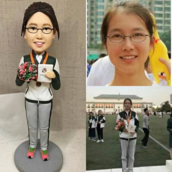 【オーダーメイド】お写真入から 3D 肖像画 似顔絵 人形 フィギュア 彼氏 彼女 誕生日ケーキトッパーメダル枚カップル