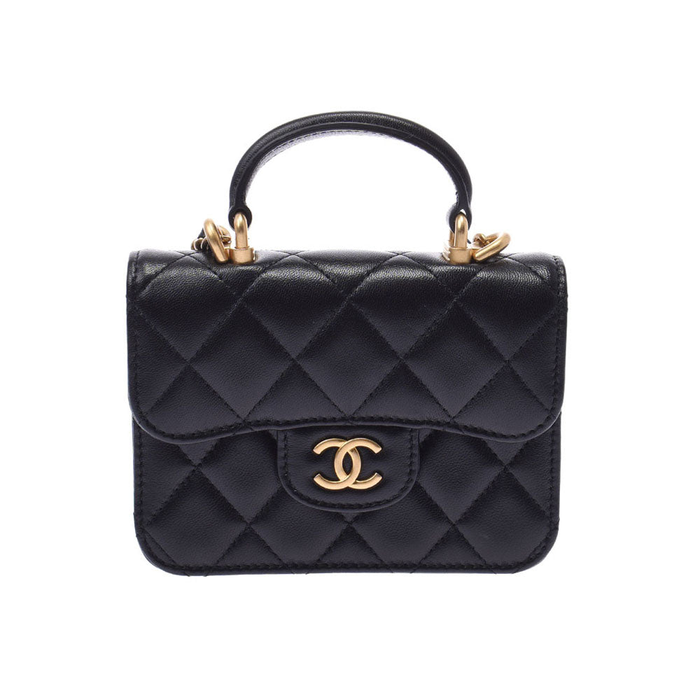 【年末の贈り物】CHANEL シャネル フラップコインパース ミニマトラッセ チェーンバッグ 黒 ゴールド金具 AP2200 レディース ラムスキン ショルダーバッグ 未使用 _画像1