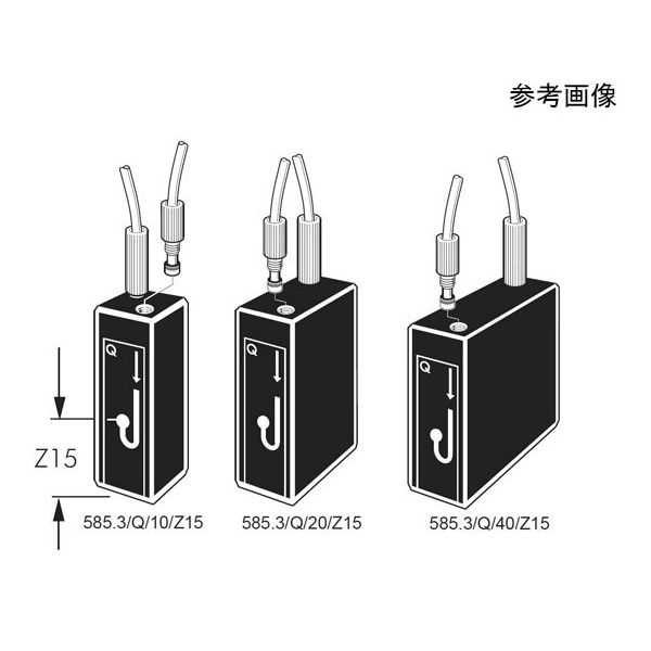 丸窓フロー石英セル M6メスねじ付き 光路長:50mm0.350mL 585.3/Q/50