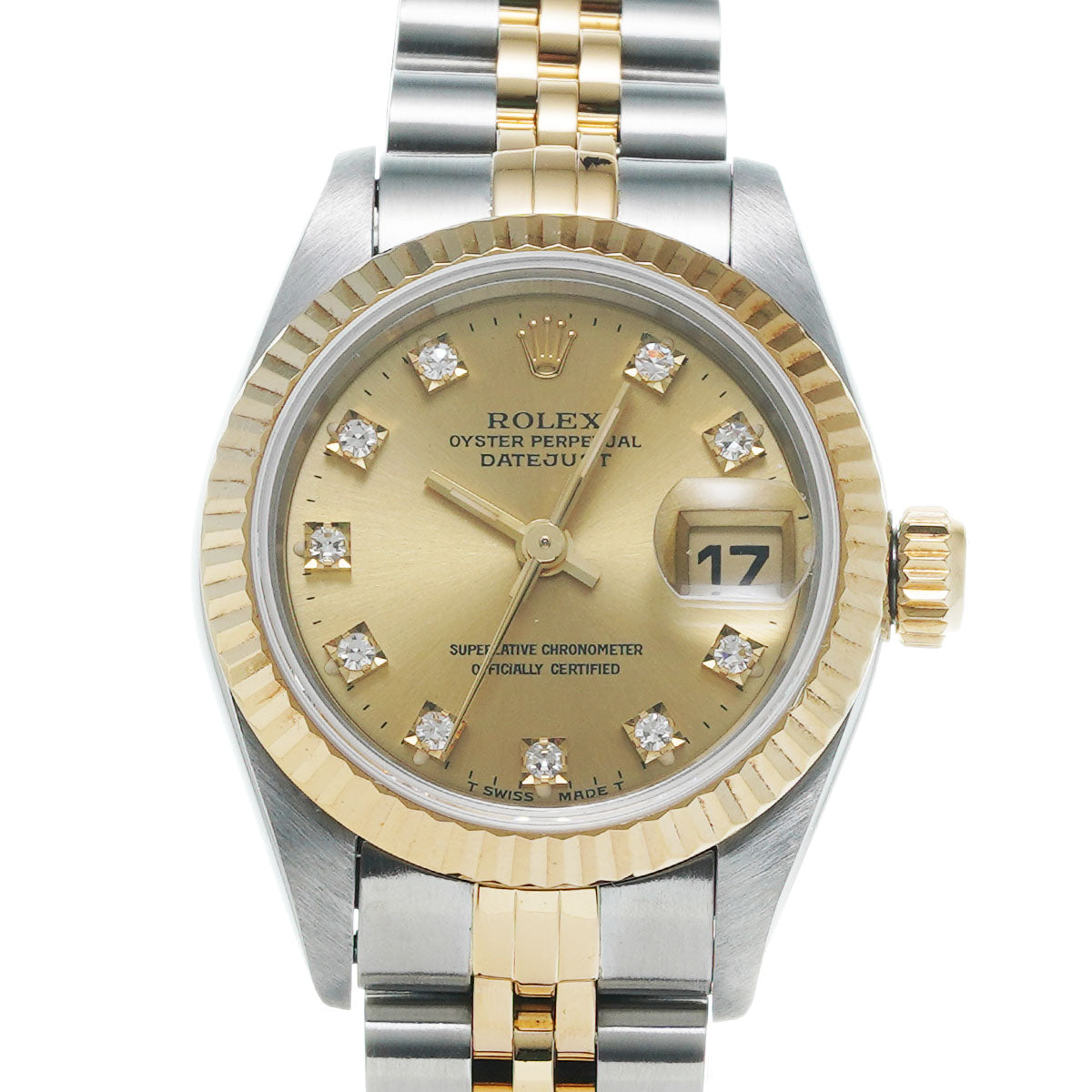 ROLEX ロレックス デイトジャスト 10Pダイヤ 69173G レディース YG/SS 腕時計 自動巻き シャンパン文字盤 Aランク 中古 