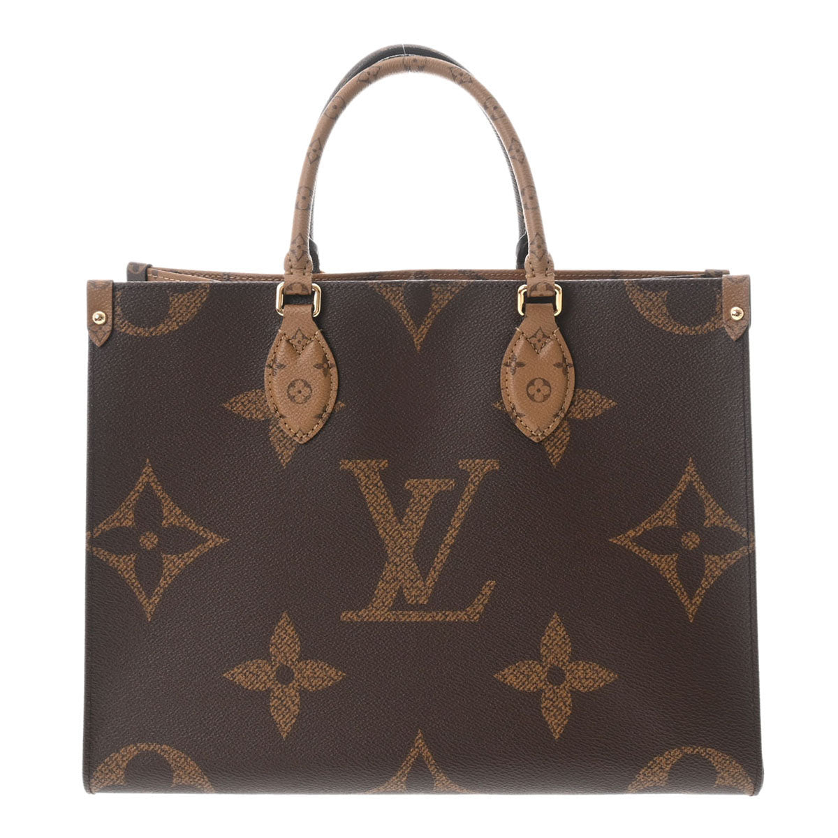 LOUIS VUITTON ルイヴィトン モノグラム リバース オンザゴーMM ブラウン M45321 レディース モノグラムキャンバス 2WAYバッグ Aランク 中古 