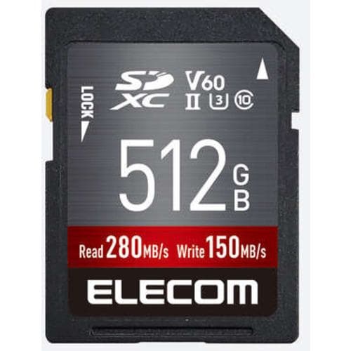 【推奨品】エレコム MF-FS512GU23V6R UHS-II SDXC メモリカード 512GB MFFS512GU23V6R