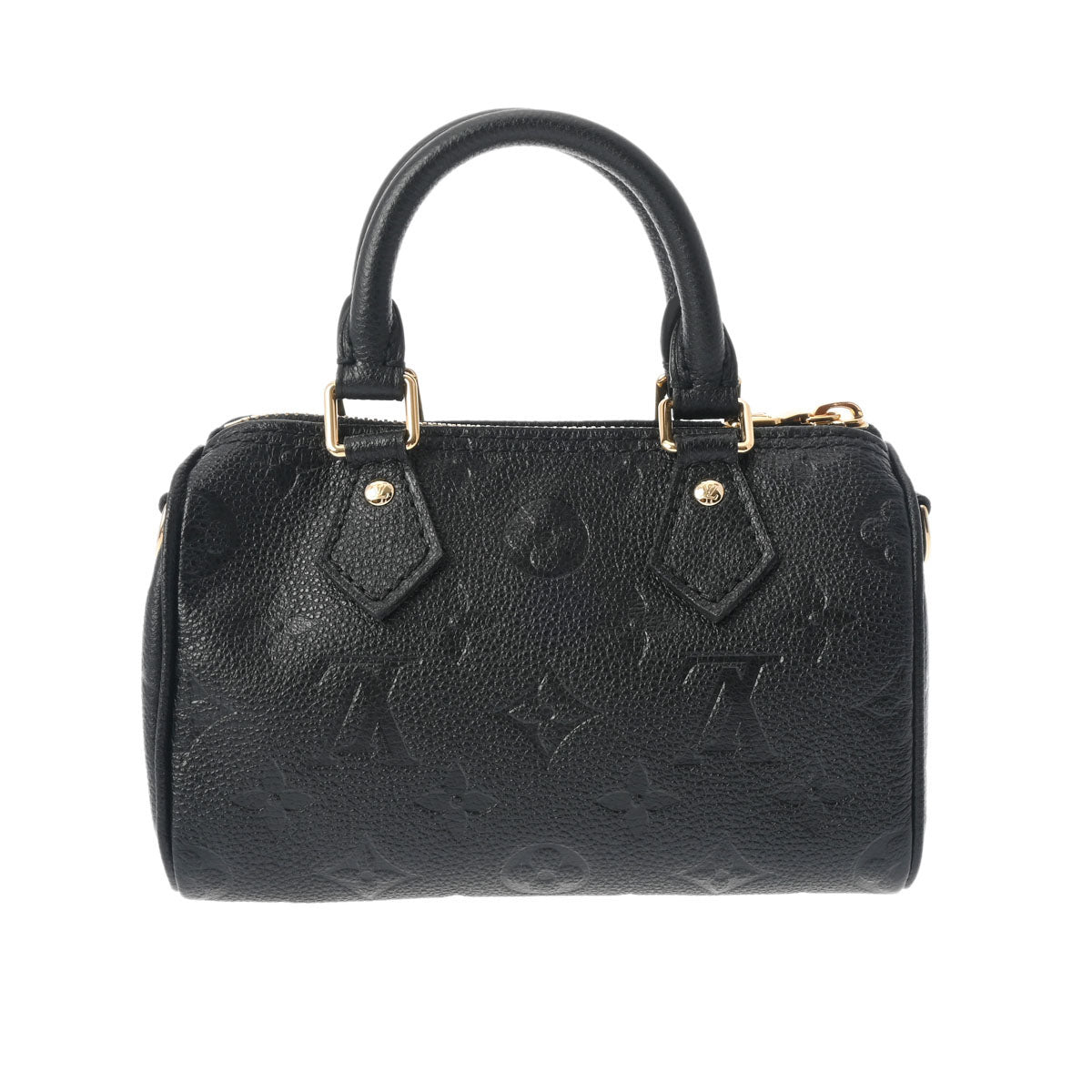 LOUIS VUITTON ルイヴィトン モノグラムアンプラント ナノ スピーディ 2WAY ブラック M82450 レディース レザー ハンドバッグ 新同 中古 