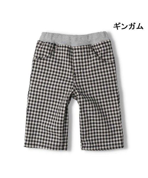 【子供服】 crescent (クレセント) ギンガム・ストライプ・チェック6分丈ハーフパンツ 80cm～130cm N33120