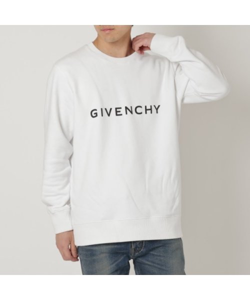 ジバンシィ スウェット スリムスウェットシャツ モルトン ロゴ アーキタイプ ホワイト メンズ GIVENCHY BMJ0HA3YAC 100