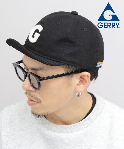 GERRY ジェリー フェルトワッペン キャンバス デニム ボールキャップ ショートバイザー アンパイアキャップ カジュアル