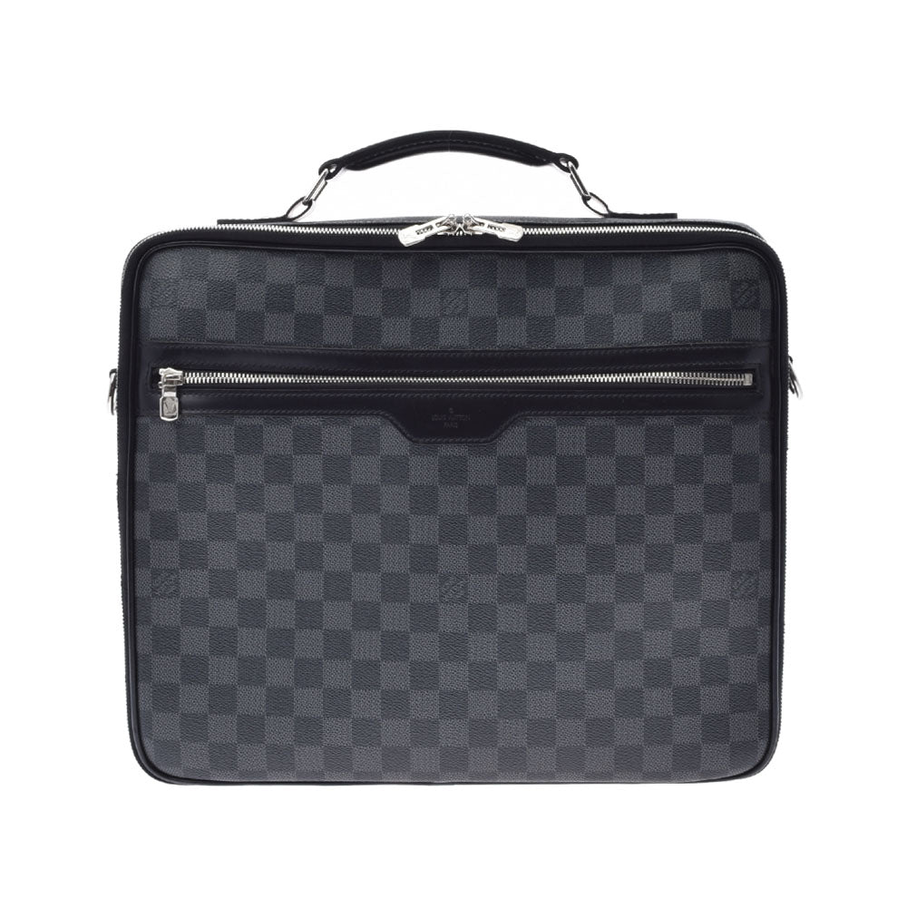 LOUIS VUITTON ルイヴィトン ダミエ グラフィット スティーブ ブリーフケース 黒 N58030 メンズ ダミエグラフィットキャンバス ビジネスバッグ ABランク 中古 