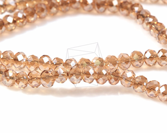 GLA-098-G【100個入り】クリスタルロンデルビーズ,Faceted Crystal Rondelle Bead