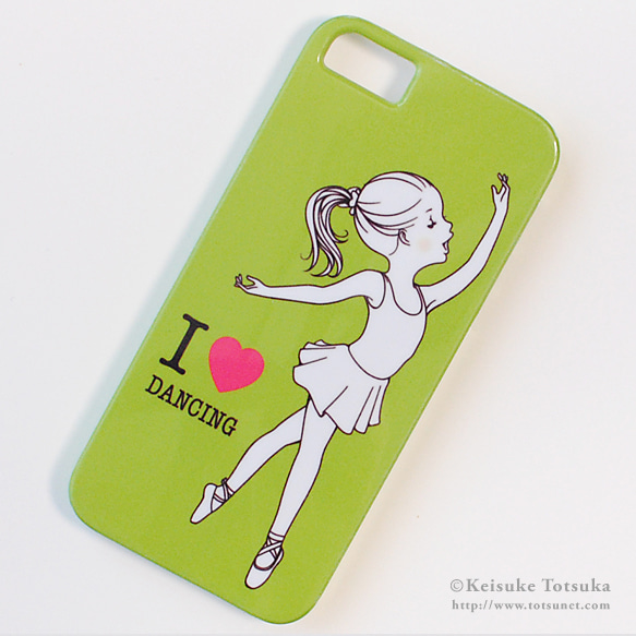 iPhoneケース／I LOVE DANCING (グリーン)