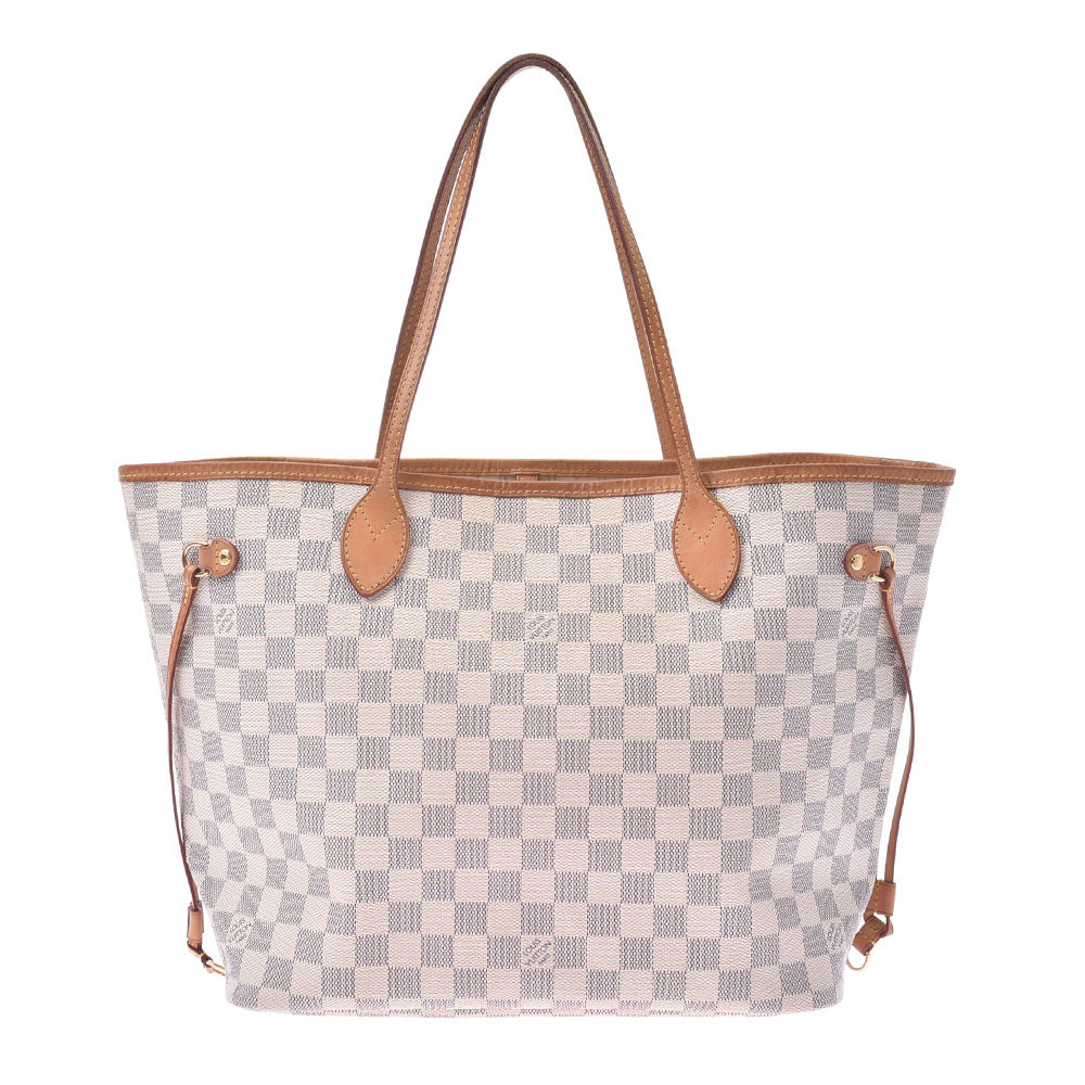 LOUIS VUITTON ルイヴィトン アズール ネヴァーフル MM 旧型 白 N51107 レディース ダミエアズールキャンバス トートバッグ Bランク 中古 