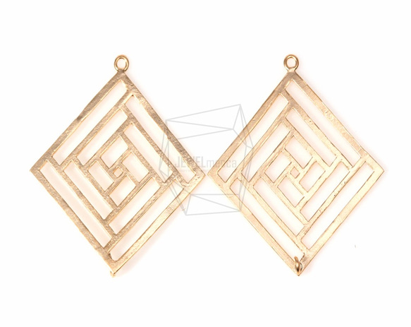 PDT-452-MG【2個入り】スクウェアメイズペンダント,Square maze pendant