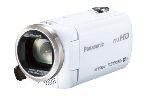 Panasonic デジタルハイビジョンビデオカメラ 内蔵メモリー32GB ホワイト HC-V550M-W【中古品】