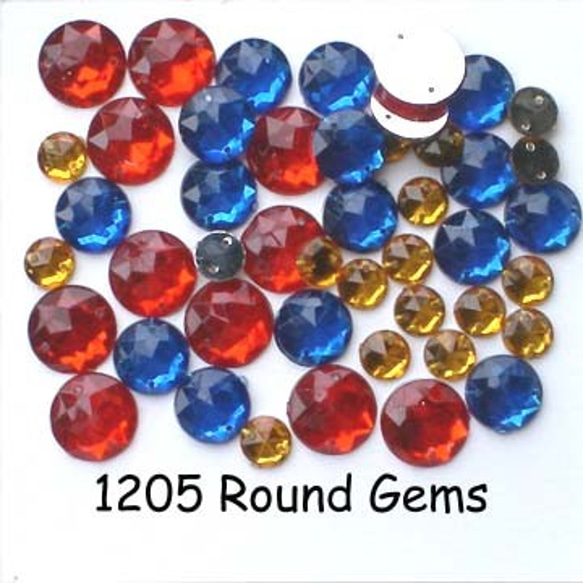 【USAボタン】Round Gems【ff1205】