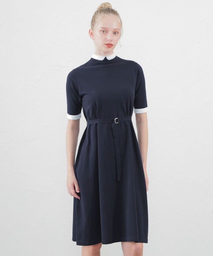 マッキントッシュ フィロソフィー/Cleric Collar Knit ワンピース