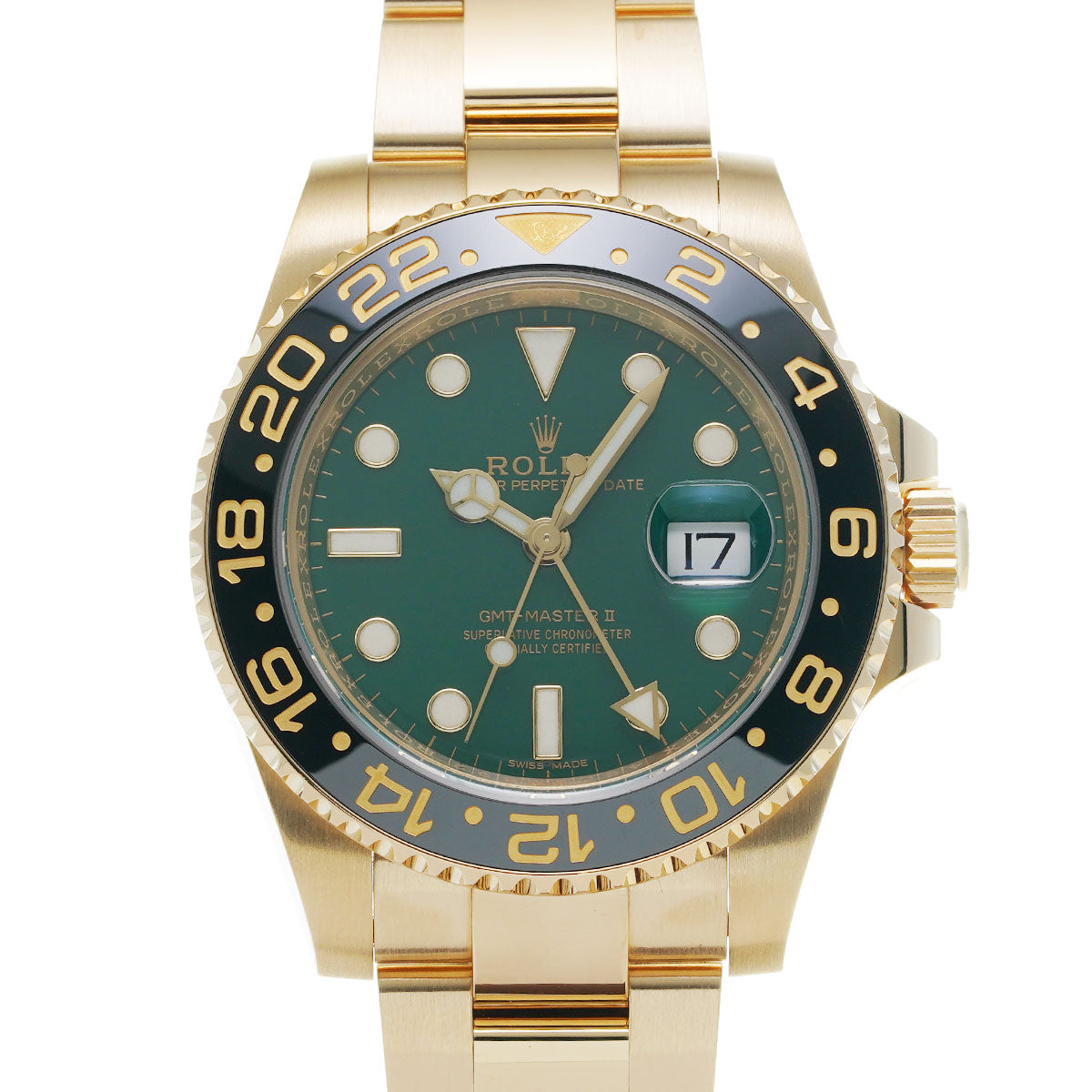 ROLEX ロレックス GMTマスター2  116718LN メンズ YG 腕時計 自動巻き グリーン文字盤 Aランク 中古 