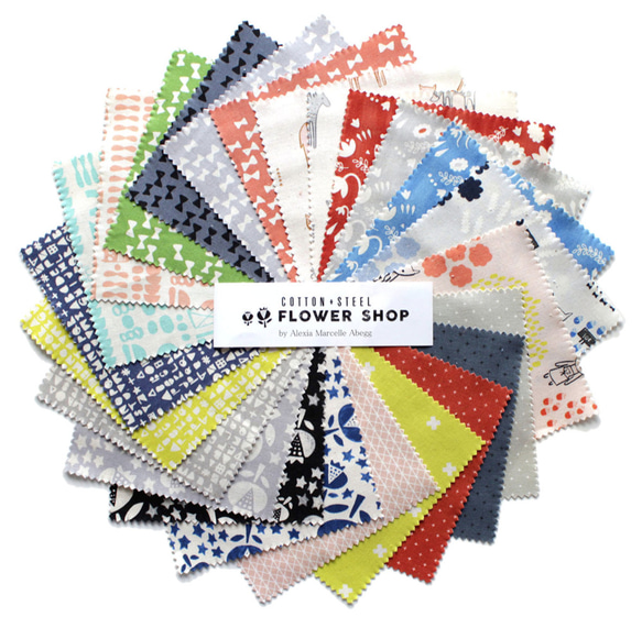 USAコットン COTTON+STEEL FLOWER SHOP 5インチカットクロス 24枚セット