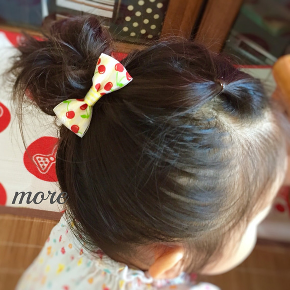 KIDSヘアゴム シースルーチェック&チェリー  ☆2つセット☆