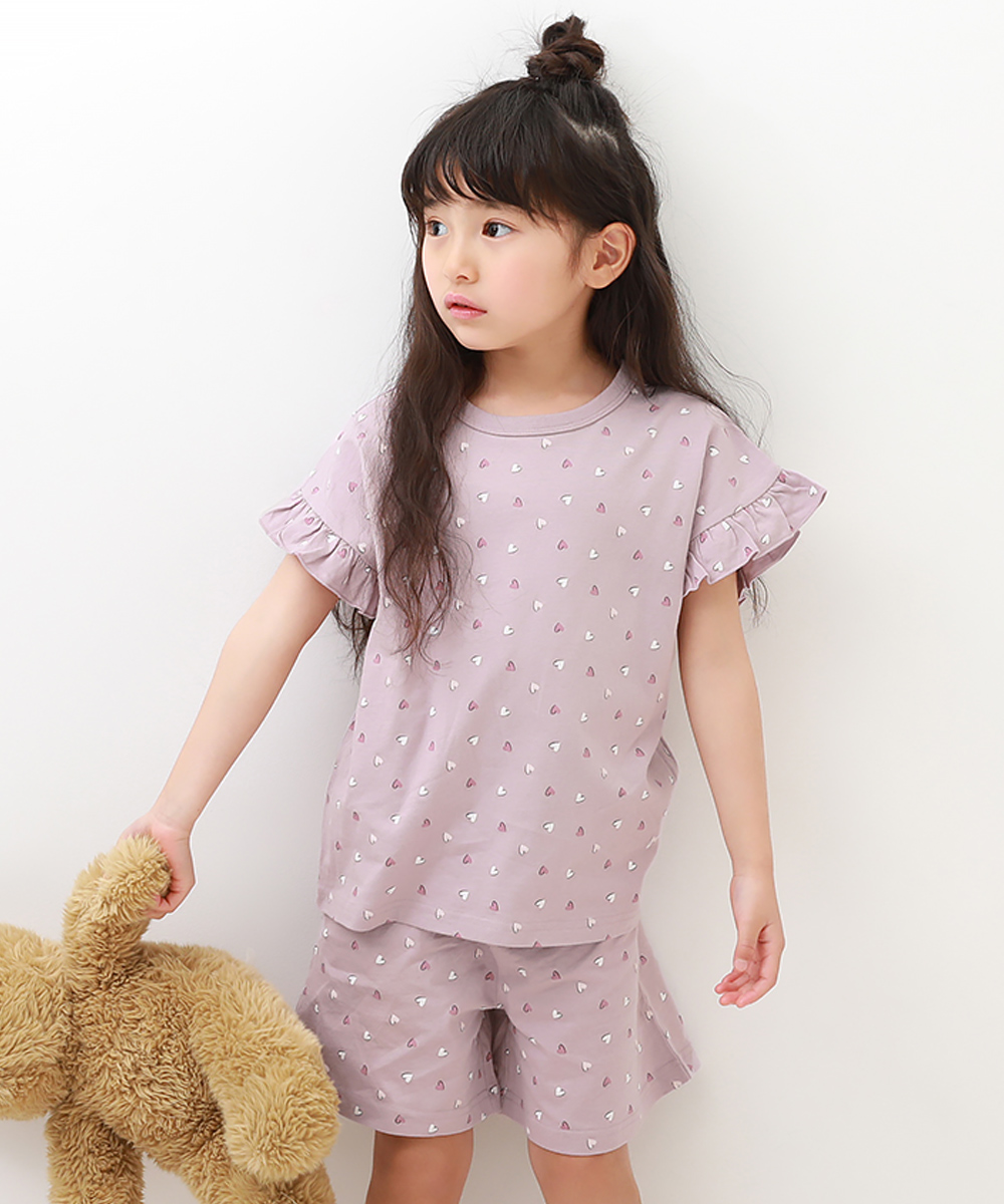 デビロック/ガールズ フリル半袖パジャマ 子供服 キッズ 女の子 ルームウェア 半袖ルームウェア ･･･