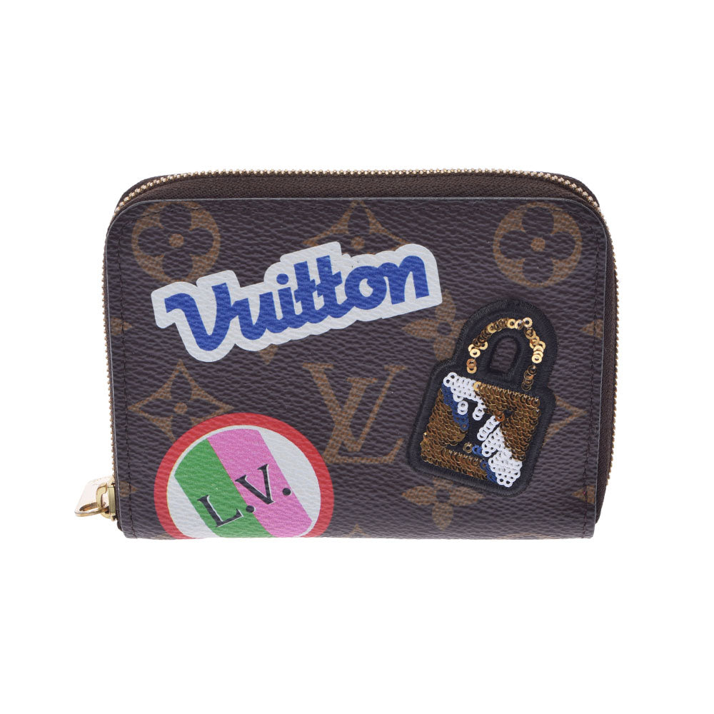 LOUIS VUITTON ルイヴィトン ジッピーコインパース  ブラウン M63391 ユニセックス モノグラムキャンバス スパンコール コインケース Aランク 中古 