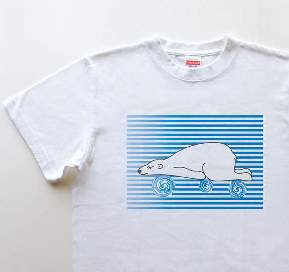 ◆シロクマ go to sleep　5.6oz　Tシャツ　white