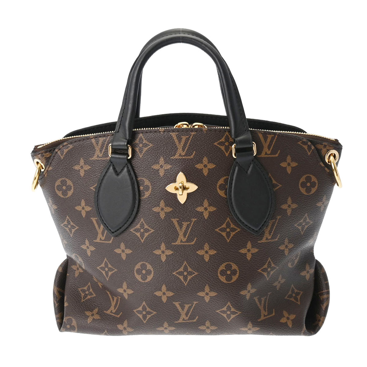 LOUIS VUITTON ルイヴィトン モノグラム フラワージップドトート PM 2WAY ノワール M44351 レディース モノグラムキャンバス ハンドバッグ Aランク 中古 