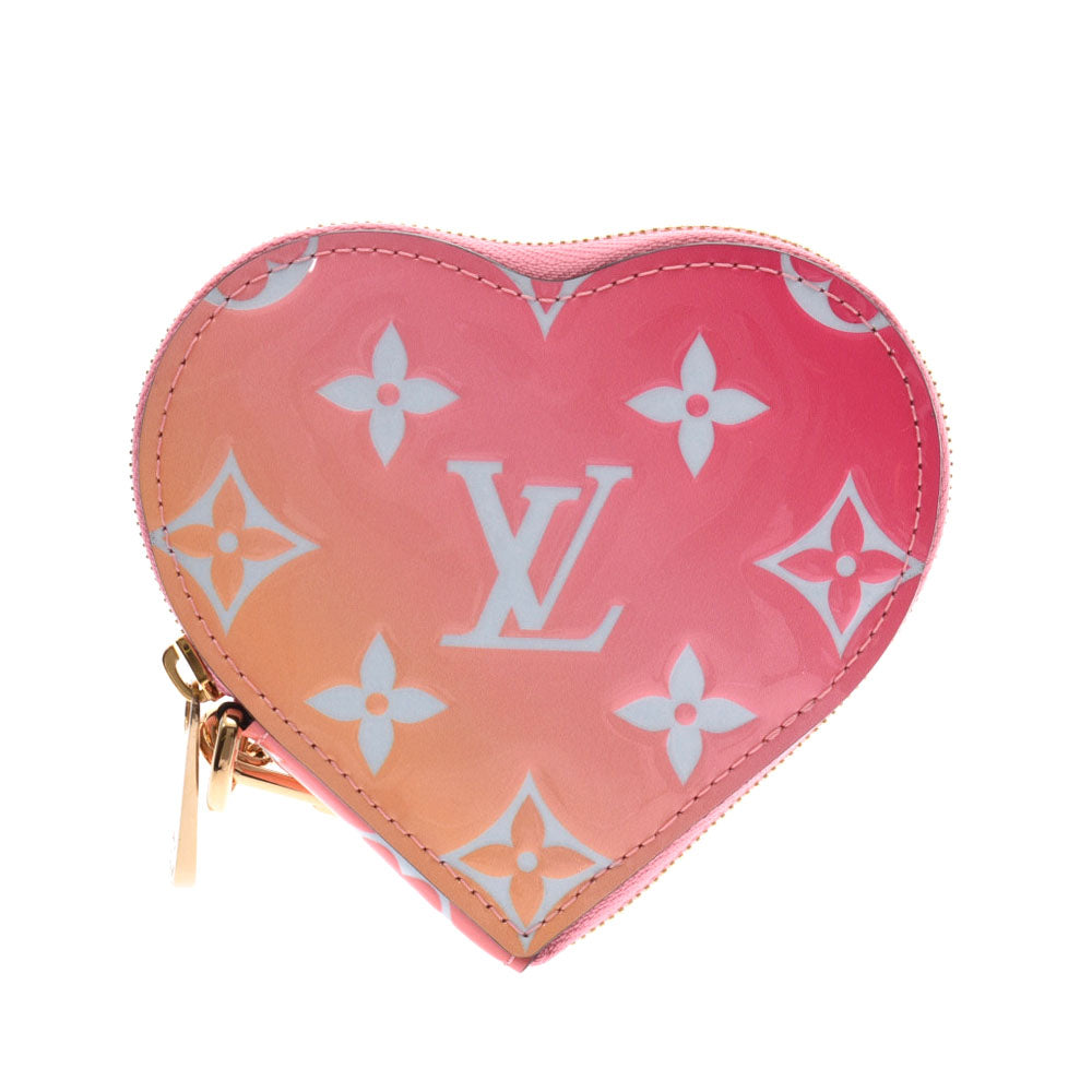 LOUIS VUITTON ルイヴィトン ヴェルニ ポルトモネクール 2019年バレンタイン限定 フューシャ M64167 レディース モノグラムヴェルニ コインケース Aランク 中古 