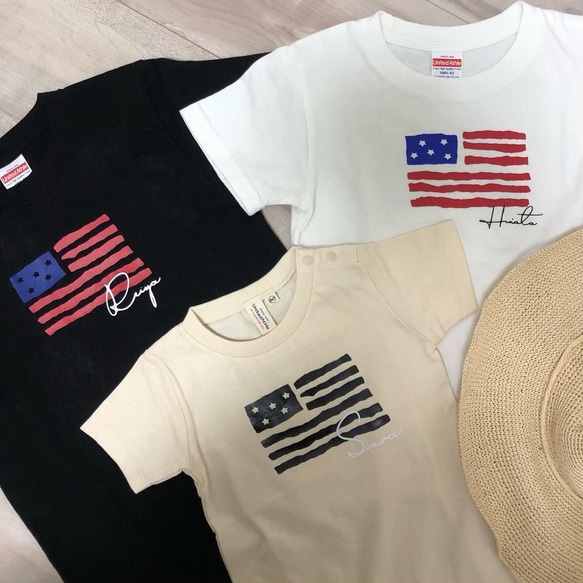 名前入り　Tシャツ 国旗柄