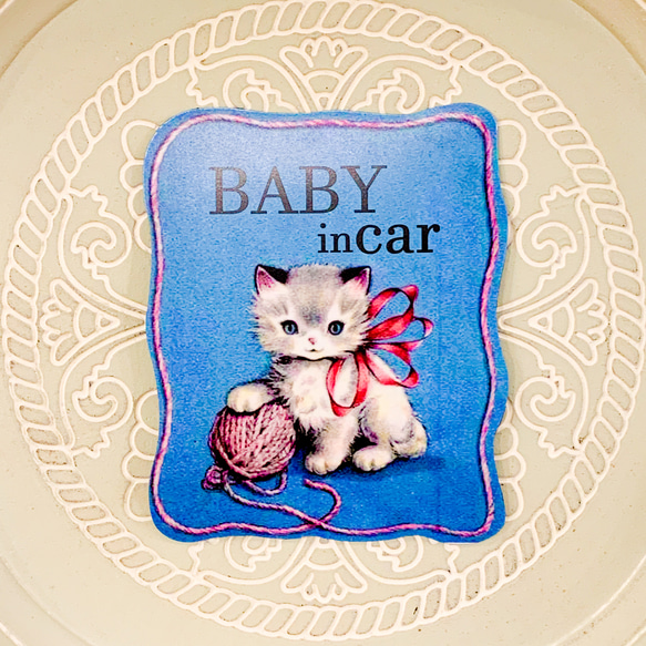 車用ステッカー　baby in car  「ねこ」　ベビーインカー　シールタイプ