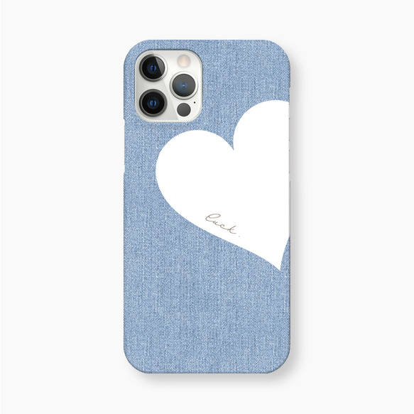 Big Heart♡Denim　スマホケース　iPhoneケース　文字入れ