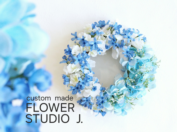 Hydrangea Wreath / Ocean  Blue