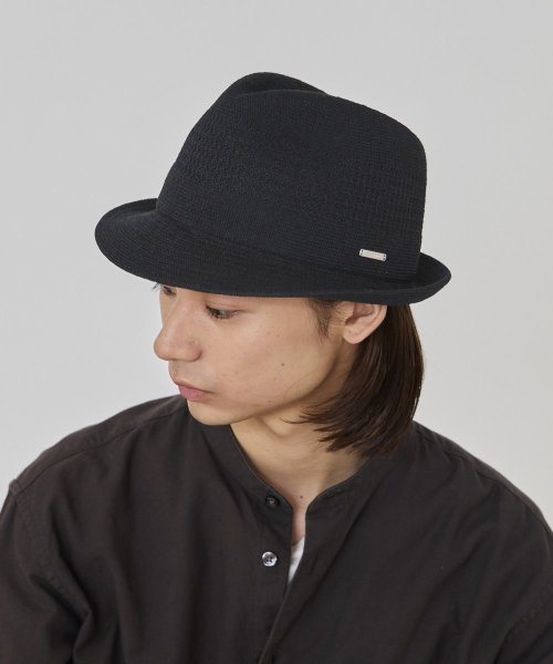 OVERRIDE LINEN KNIT FEDORA