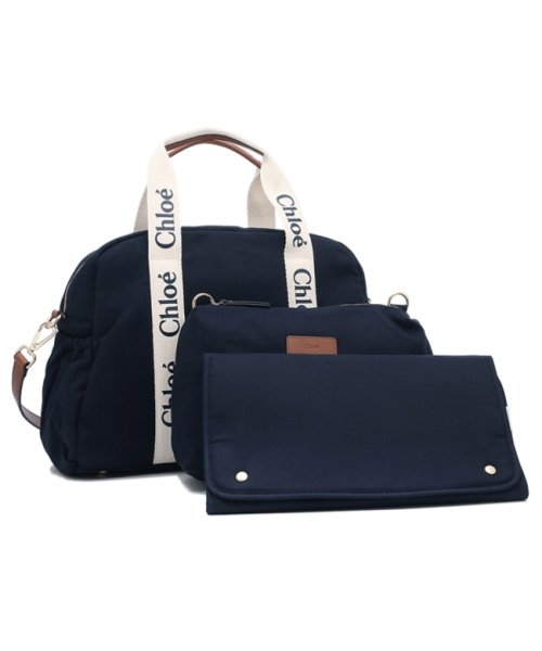 クロエ ボストンバッグ ショルダーバッグ マザーズバッグ チェンジングバッグ ネイビー ホワイト レディース CHLOE C20190 859