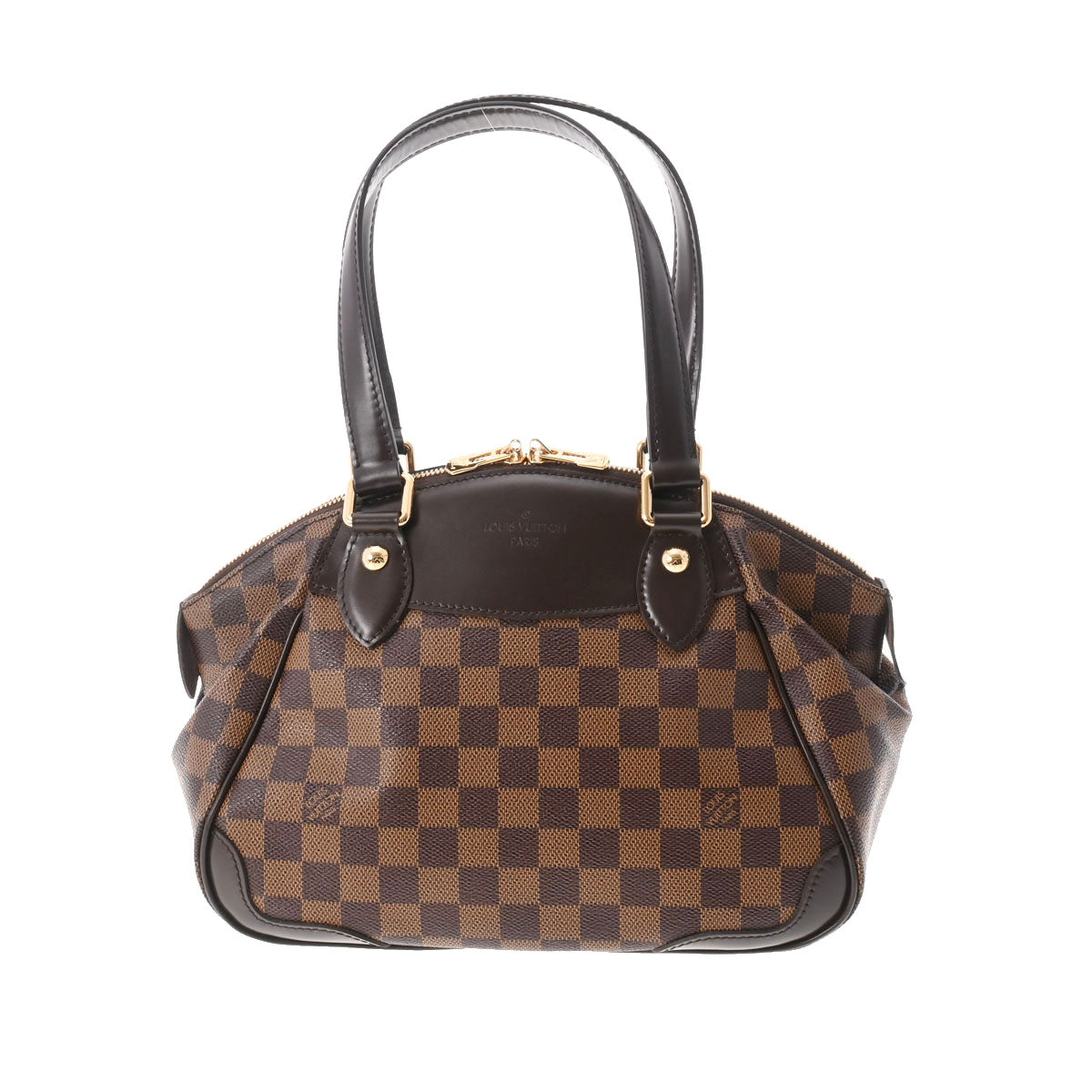 LOUIS VUITTON ルイヴィトン ダミエ ヴェローナ PM USA製 ブラウン N41117 レディース ダミエキャンバス ハンドバッグ Aランク 中古 