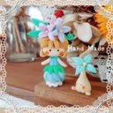 新作 ❀花の妖精（ブルー）❀ 童話 春 ハンドメイド マスコット 粘土 アリス