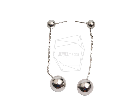 ERG-2752-R【2個入り】チェーンリンクボールピアス,Chain Link Ball Post Earring