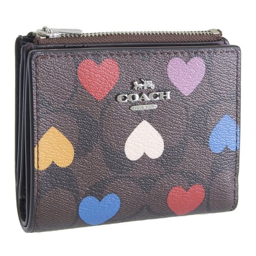 COACH コーチ BIFOLD WALLET バイフォールド ウォレット シグネチャー ハート プリント 二つ折り 財布