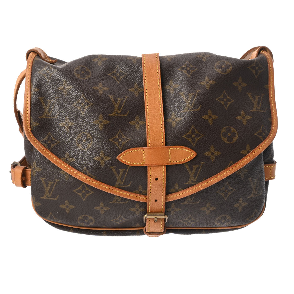 LOUIS VUITTON ルイヴィトン モノグラム ソミュール 30 ブラウン M42256 レディース モノグラムキャンバス ショルダーバッグ Bランク 中古 