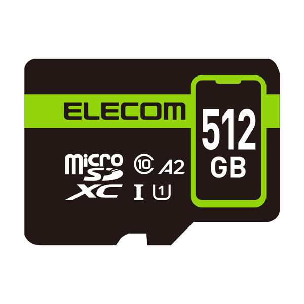 マイクロSDカード microSDXC 512GB Class10 UHS-I MF-SP512GU11A2R エレコム 1個