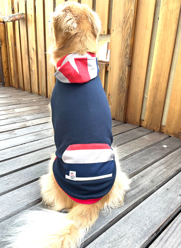 わんこ服❤️トリコロールフーディ　大型犬用